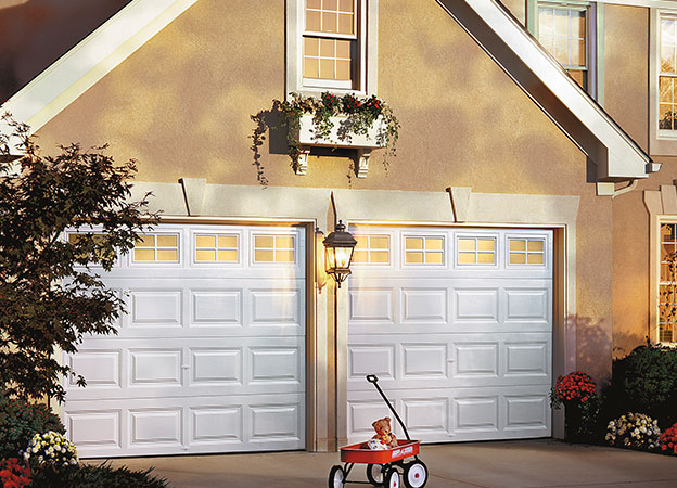 Garage with new doors installed