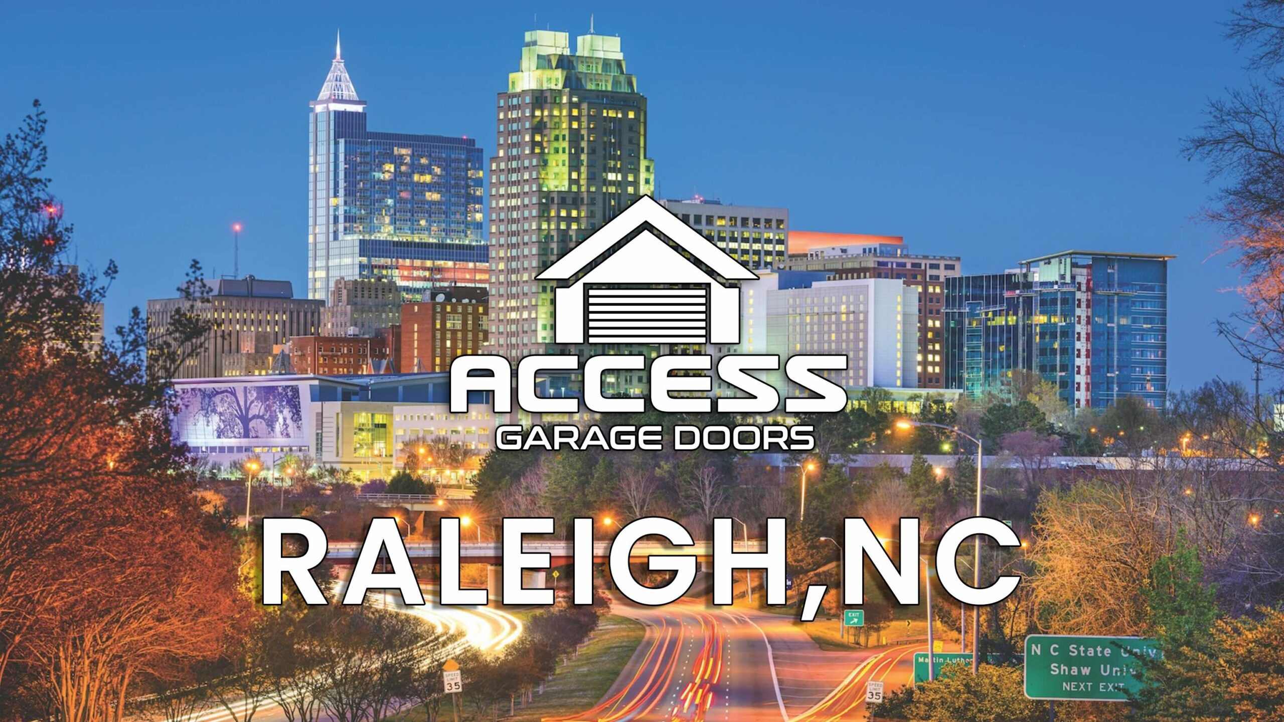 Raleigh skyline for garage door company