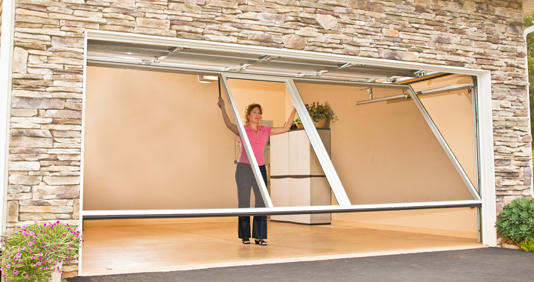 Garage-updated-Framed-Screen Access Garage Door technician replacing garage door