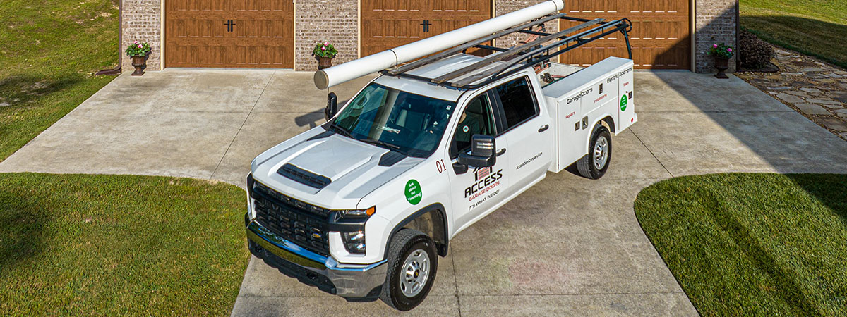 Service truck for garage door repair and installation