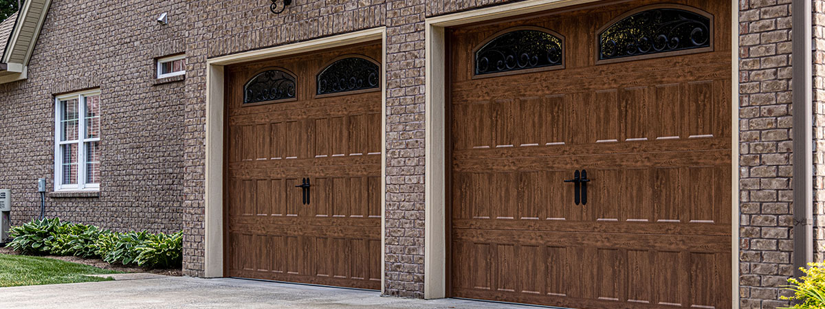 Garage with new doors installed