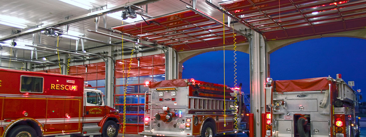 Commercial fire department garage doors